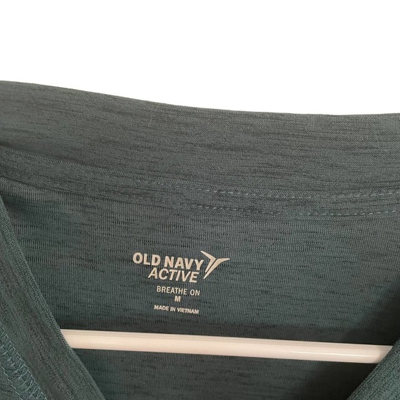 Old Navy Active Heathered Green Long Sleeve Faux Wrap Top - Picture 3 of 4